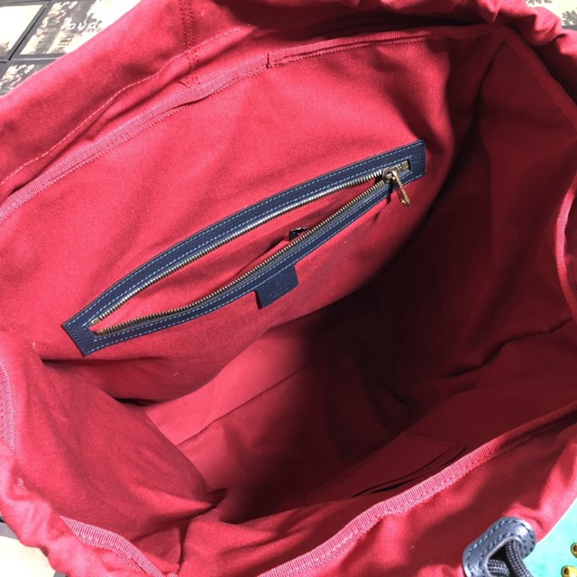 Gucci雙肩包 598182 古馳大號男士雙肩背包 GG藍絨旅行後背包  gqy3212